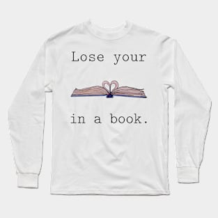 Watercolor Library Lovers Lose your heart in a book Long Sleeve T-Shirt